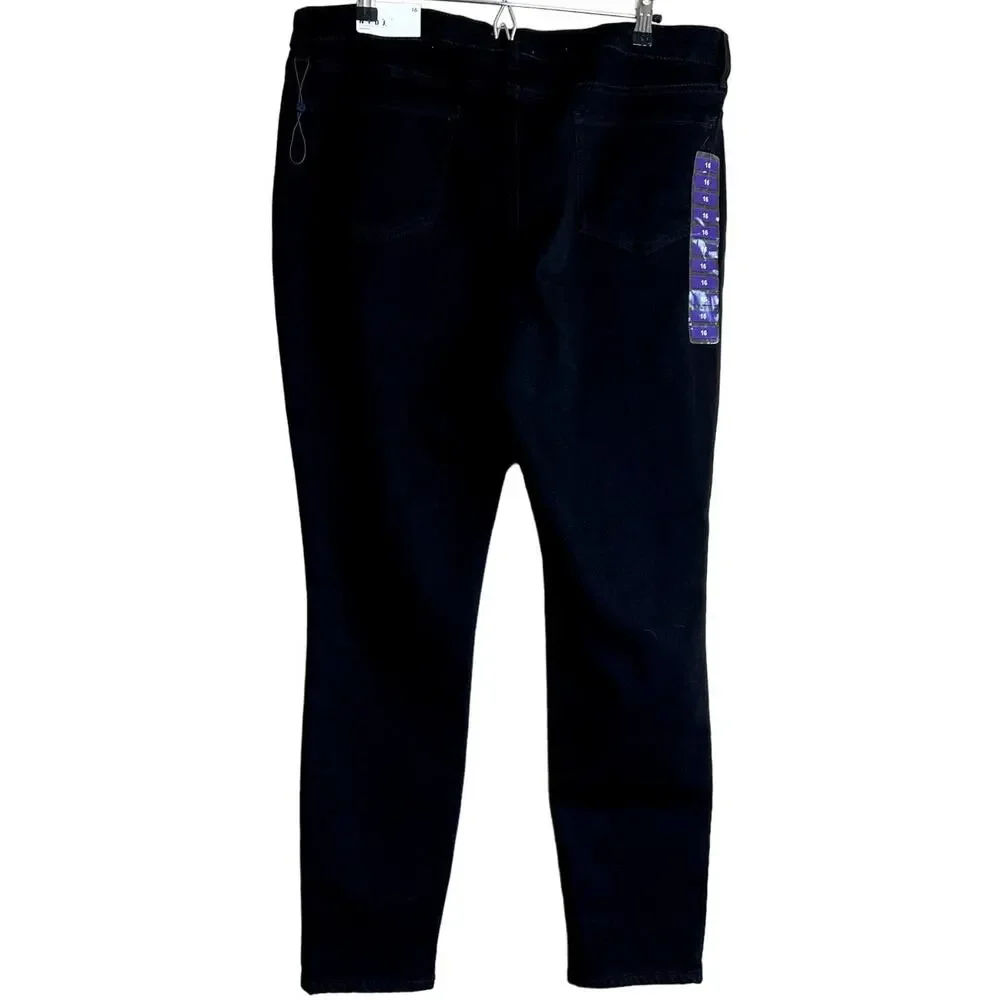 NYDJ Women Size 16 Skinny Jeans Lift x Tuck Technology Black Sliming Fit